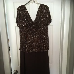 Plus size brown evening gown
